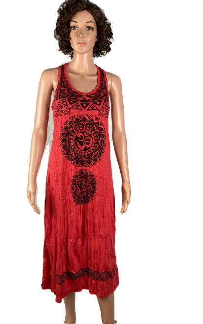 Kleid lang rot OM Mandala