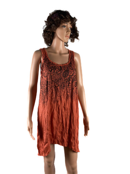 Top oversize orange gemustert