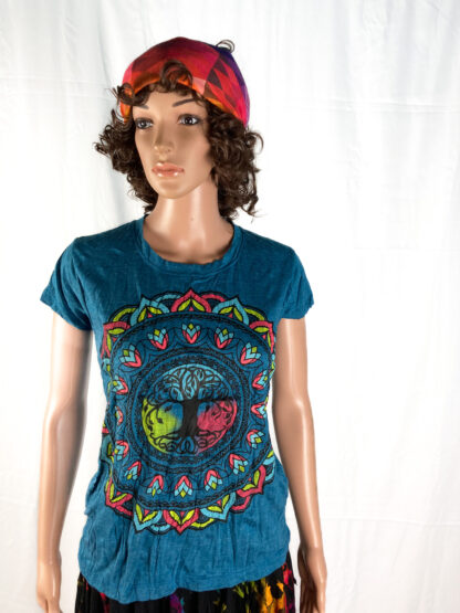 T-shirt Damen blau Baum