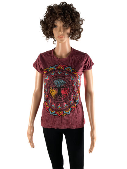 T-shirt Damen weinrot Baum