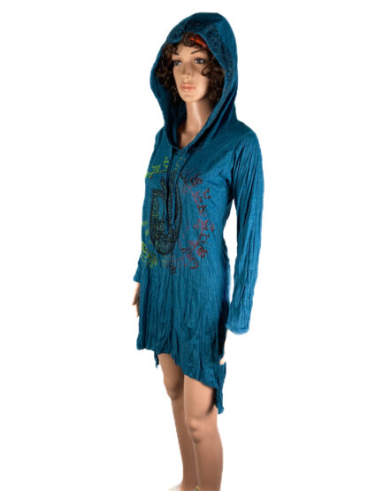 Hoody Dress blue Buddha Hand