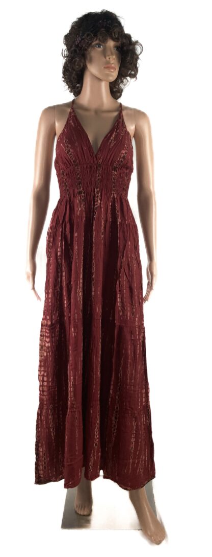Kleid Batik wine red